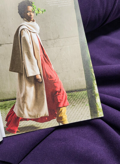 aubergine - mantelstof - mooie stijlvolle kwaliteit