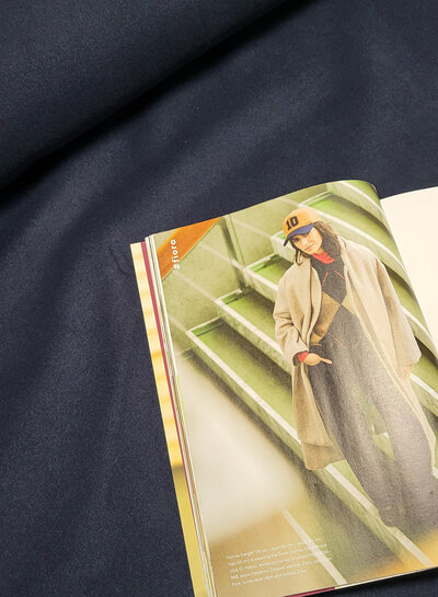 marineblauw - mantelstof - mooie stijlvolle kwaliteit