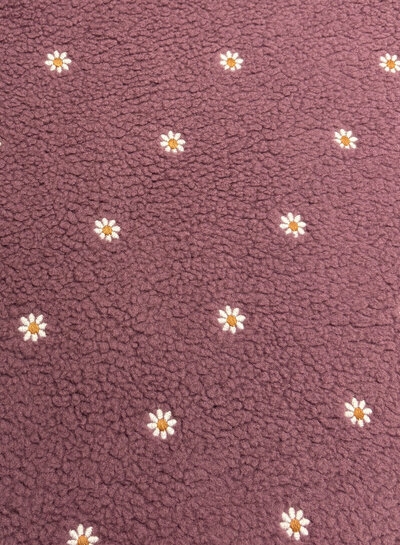 rozenhout teddy embroidery flowers - prachtige sherpa