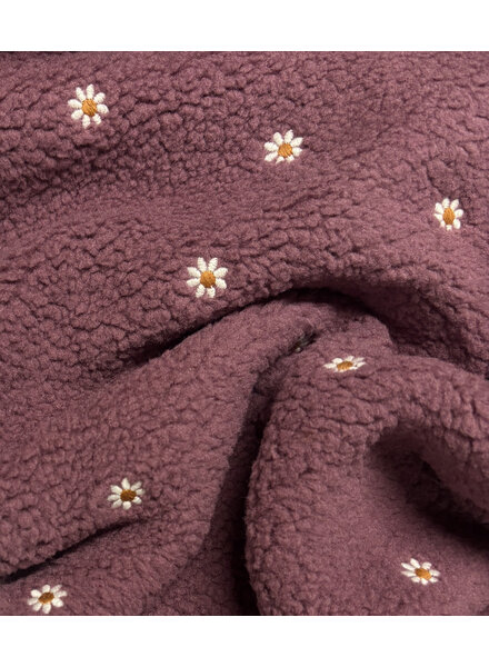 rosewood teddy embroidery flowers - beautiful sherpa