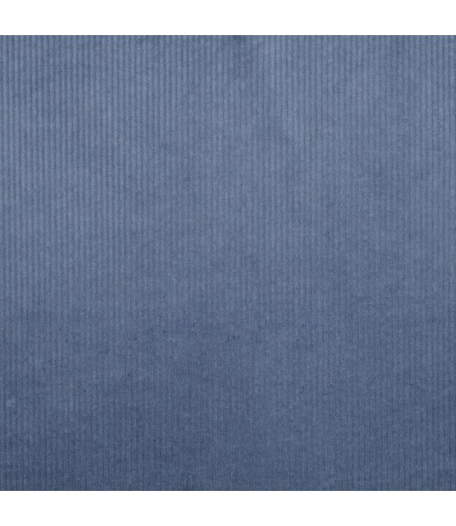 jeansblauw - washed corduroy met stretch - ribfluweel