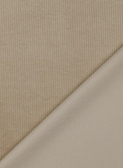 zand - washed corduroy met stretch - ribfluweel