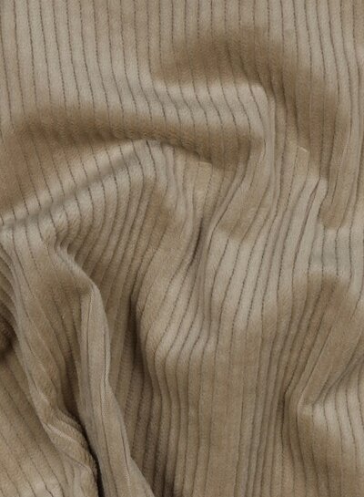 zand - washed corduroy met stretch - ribfluweel