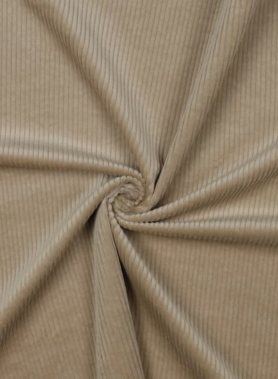 zand - washed corduroy met stretch - ribfluweel