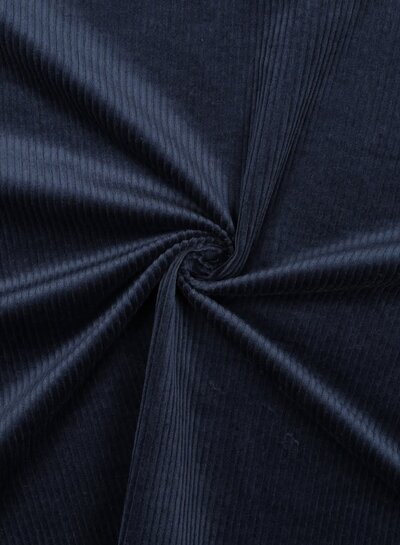 marineblauw  - washed corduroy met stretch  - ribfluweel