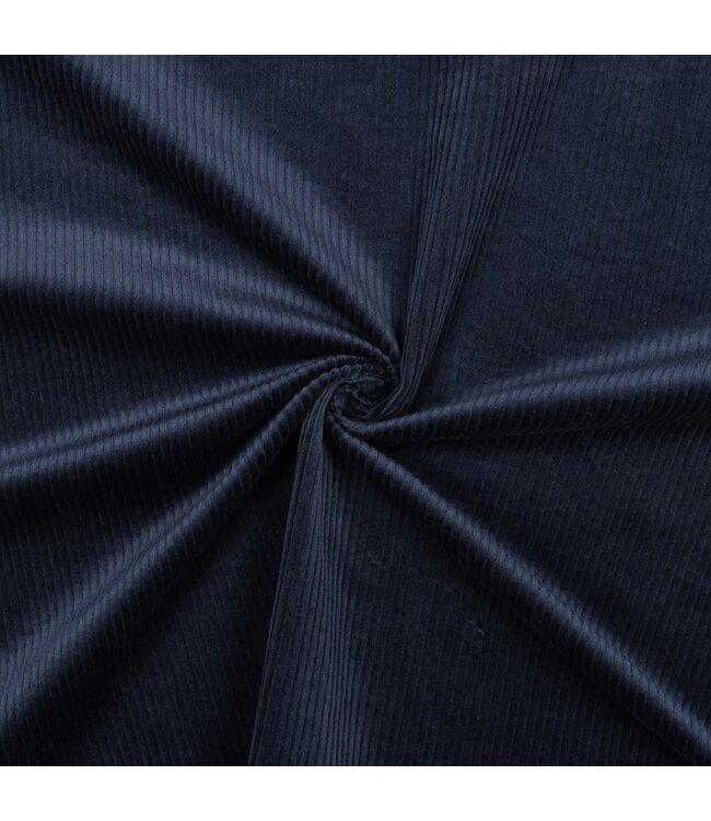 marineblauw  - washed corduroy met stretch  - ribfluweel