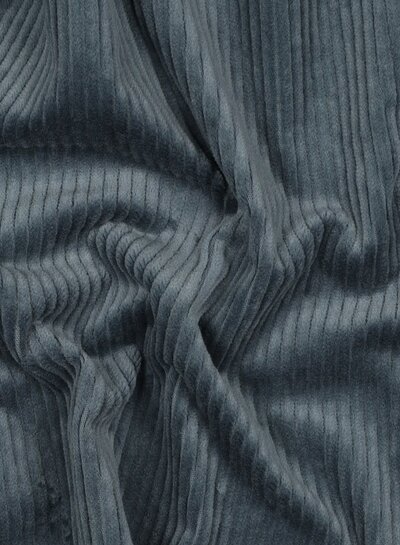 vergrijsd blauw - washed corduroy met stretch - ribfluweel