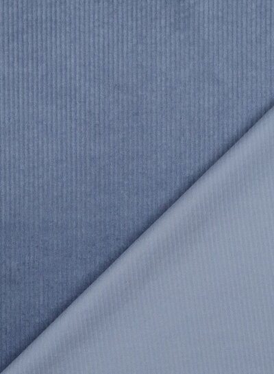 denim blue - washed corduroy with stretch - ribbed velvet