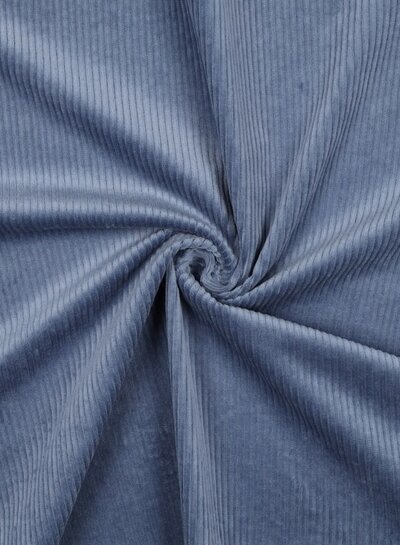 denim blue - washed corduroy with stretch - ribbed velvet