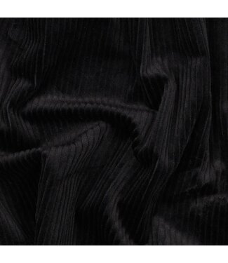 black - washed corduroy with stretch - ribbed velvet