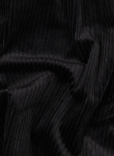 black - washed corduroy with stretch - ribbed velvet