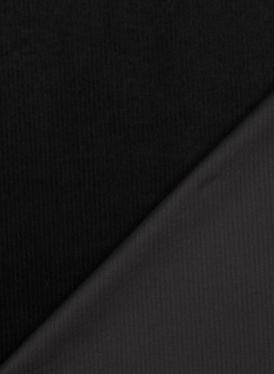 zwart - washed corduroy met stretch - ribfluweel