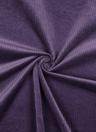 aubergine - washed corduroy met stretch - ribfluweel