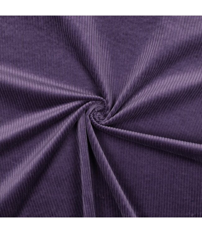 aubergine - washed corduroy met stretch - ribfluweel