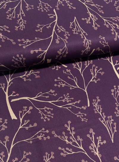 Eggplant twigs - Viscose twill