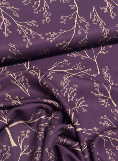 Eggplant twigs - Viscose twill