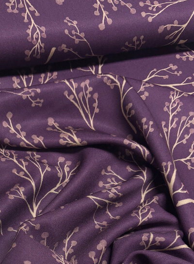 Eggplant twigs - Viscose twill