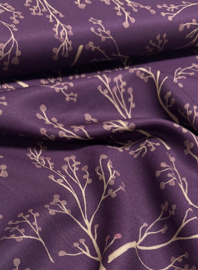 Eggplant twigs - Viscose twill