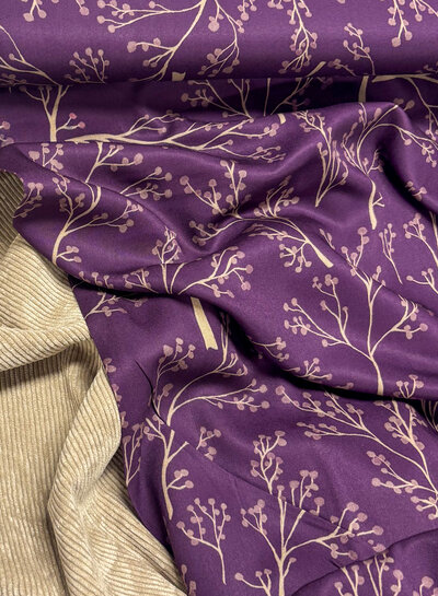 Eggplant twigs - Viscose twill
