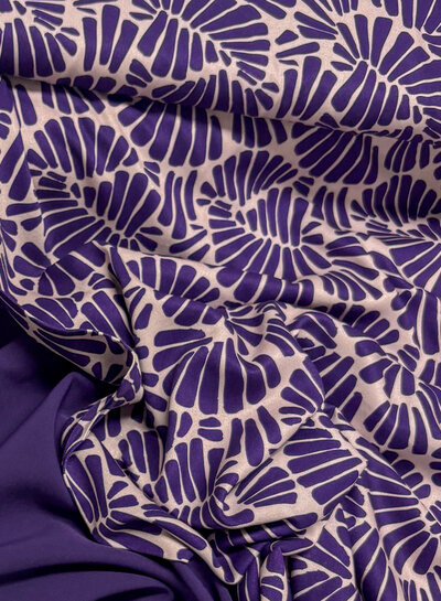 rocky leaves  - viscose twill