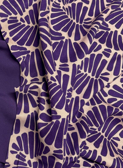 rocky leaves  - viscose twill