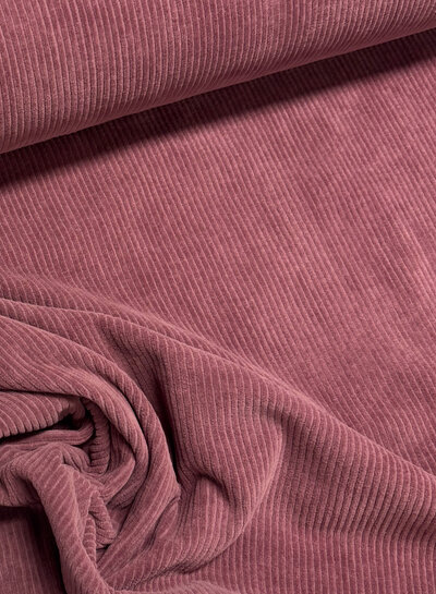 Swafing oudroze rekbare corduroy