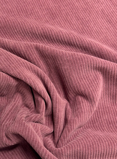 Swafing oudroze rekbare corduroy