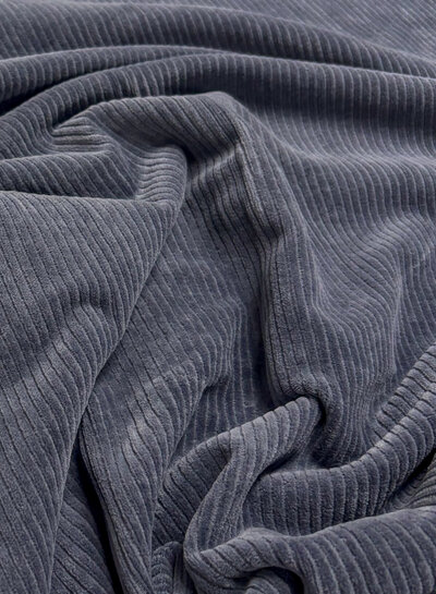 Swafing vergrijsd blauw - rekbare corduroy