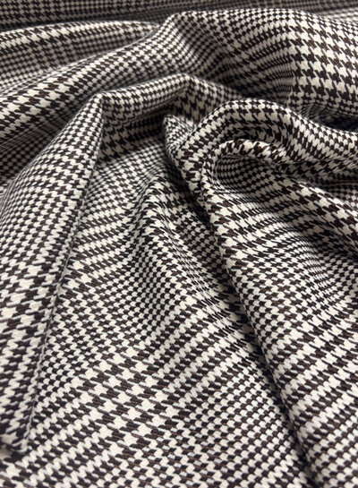dark brown houndstooth - beautiful woven trouser fabric