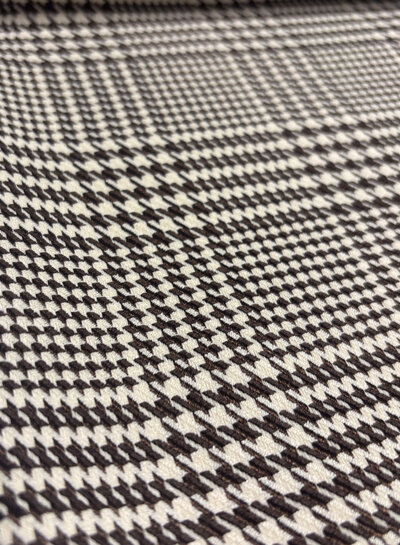 pied de poule donkerbruin - prachtige geweven broekenstof