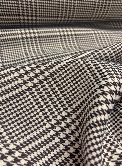 dark brown houndstooth - beautiful woven trouser fabric