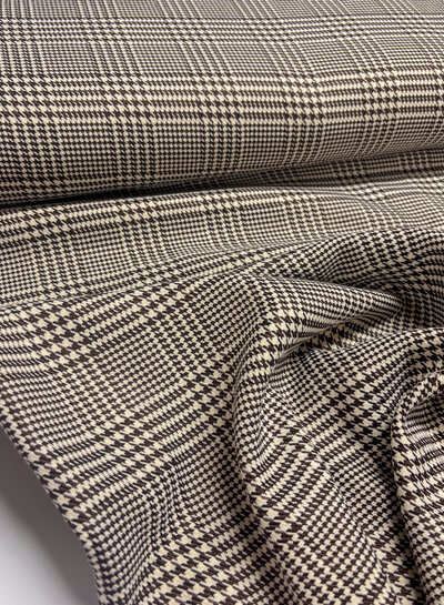 dark brown houndstooth - beautiful woven trouser fabric