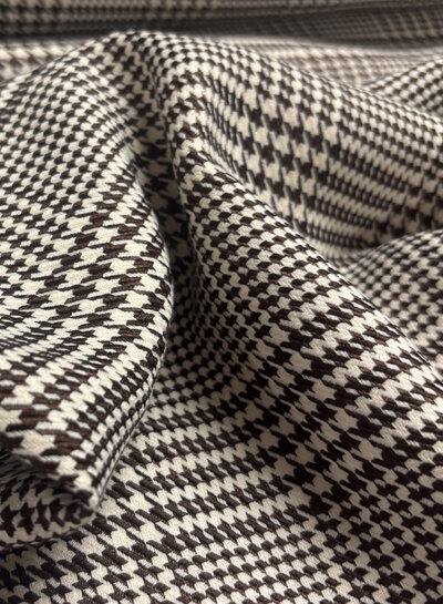dark brown houndstooth - beautiful woven trouser fabric