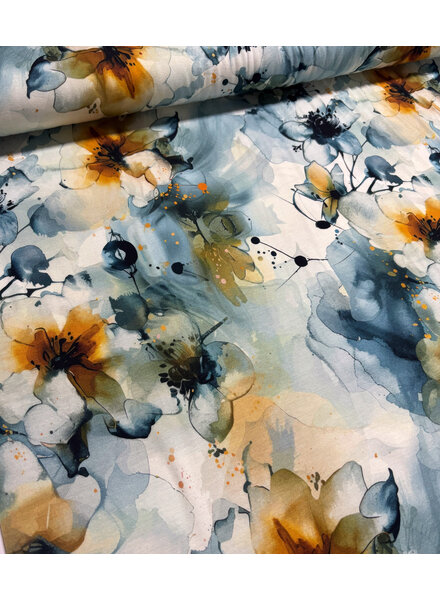 organic watercolor blue - viscose jersey