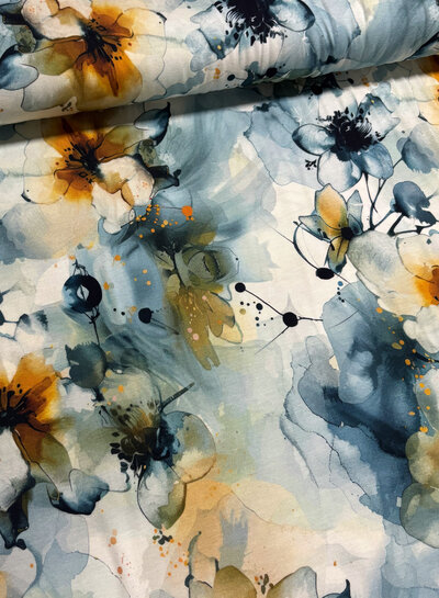 organic watercolor blue - viscose jersey