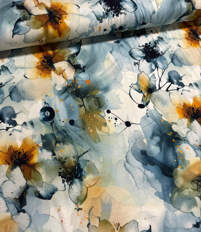 biologisch aquarel blue - viscose jersey