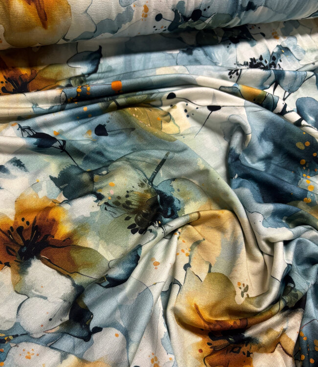 biologisch aquarel blue - viscose jersey