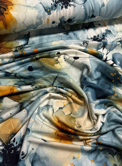 organic watercolor blue - viscose jersey