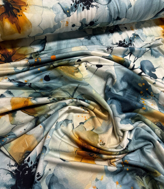 biologisch aquarel blue - viscose jersey