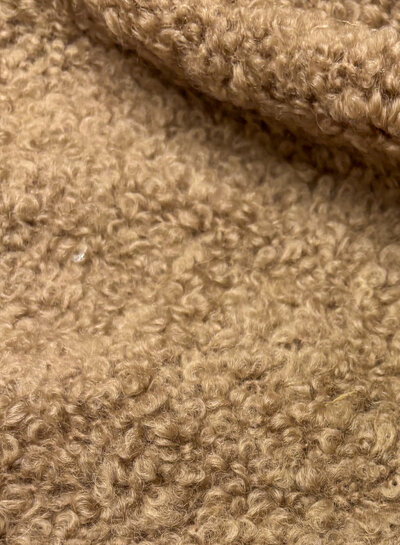 Wol Bouclé fleece - taupe prachtige wol kwaliteit