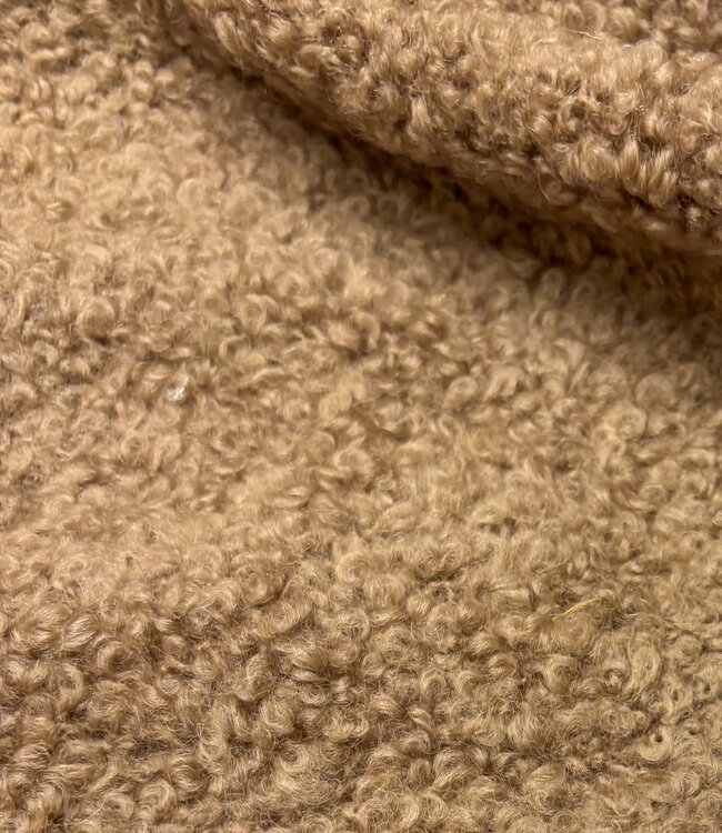 Wol Bouclé fleece - taupe prachtige wol kwaliteit