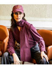 Fibremood Aubergine (Mauve Wine) papertouch poplin cotton with a little stretch