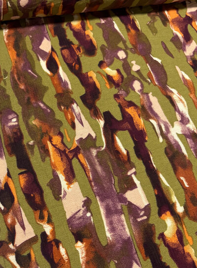 Bel'Etoile moss green abstract print - viscose