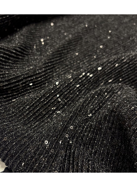 deadstock black - ribbed fabric with sequins