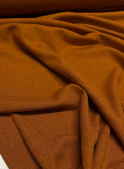 cognac - soft heavy viscose jersey - interlock knit