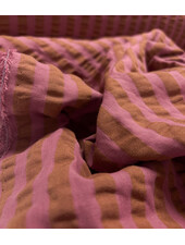 streepjes framboos / toffee - seersucker