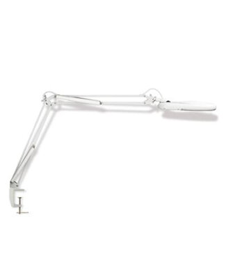 Magnifying glass with LED lamp and clamp