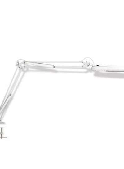 Magnifying glass with LED lamp and clamp