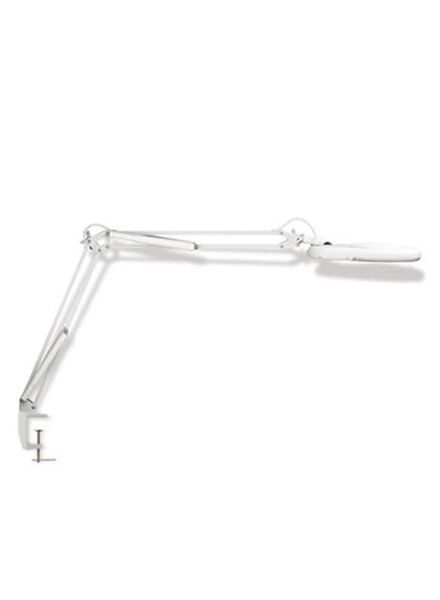 Magnifying glass with LED lamp and clamp