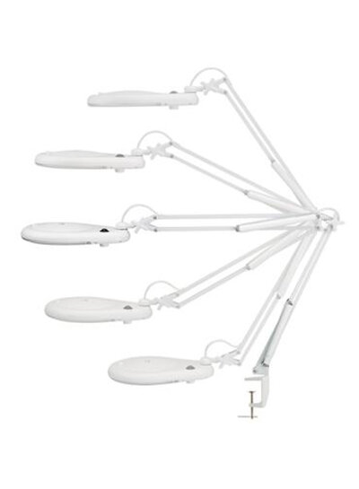 Magnifying glass with LED lamp and clamp